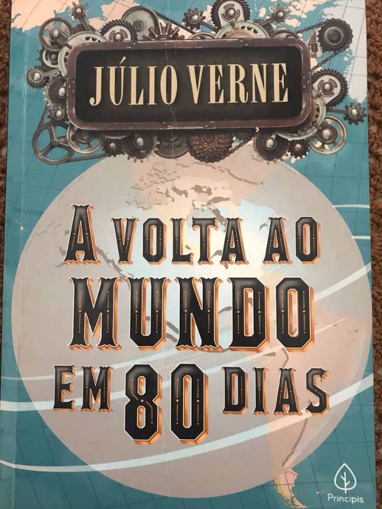 Capa do livro a volta ao mundo em 80 dias de Júlio Verne.