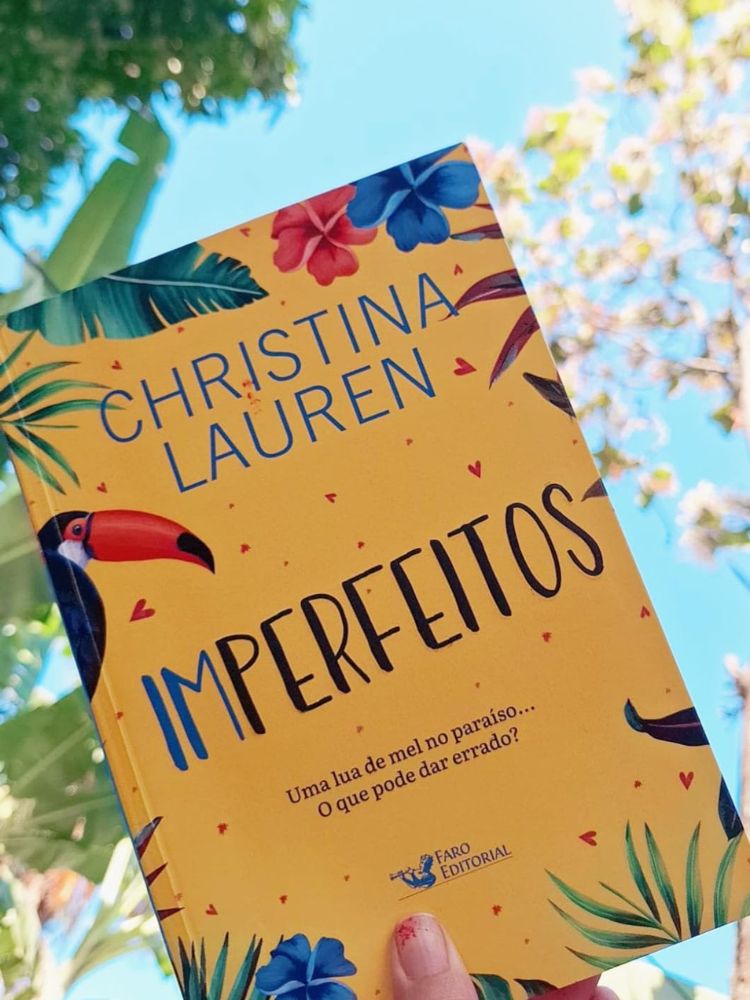 capa do livro imperfeitos de Christina Lauren com uma bela paisagem de fundo.