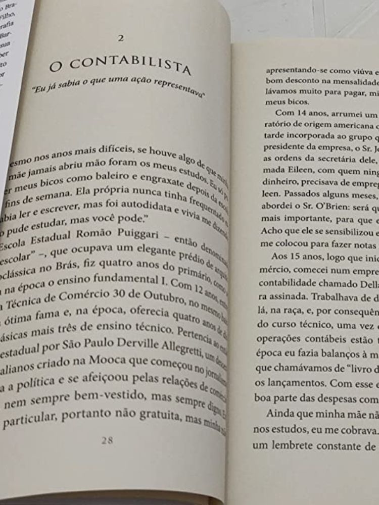 livro O Rei dos Dividendos de Luiz Barsi Filho aberto no capítulo 2.